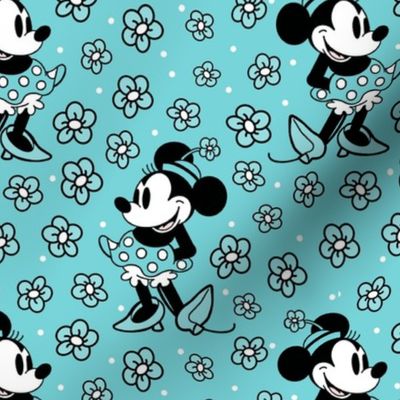 Bigger Scale Steamboat Willie Minnie Mouse in Pool Blue