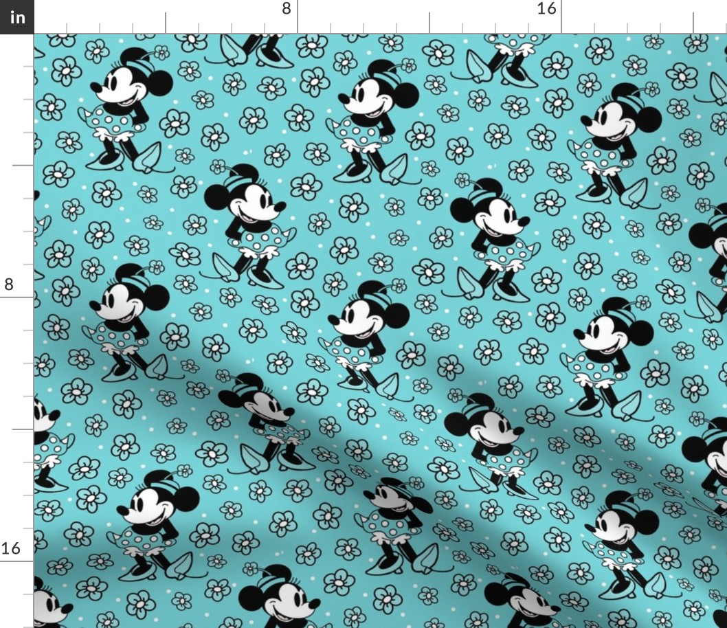 Bigger Scale Steamboat Willie Minnie Mouse in Pool Blue