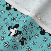 Smaller Scale Steamboat Willie Minnie Mouse in Pool Blue