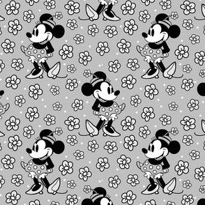 Smaller Scale Steamboat Willie Minnie Mouse in Grey