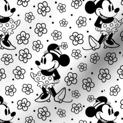 Bigger Scale Steamboat Willie Minnie Mouse in Black and White