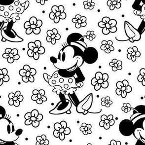 Bigger Scale Steamboat Willie Minnie Mouse in Black and White
