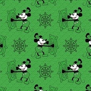 Smaller Scale Steamboat Willie in Green