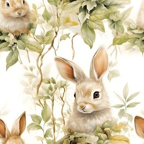 Rabbits in the Garden - medium