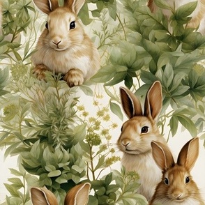 Rabbits in the Garden - medium