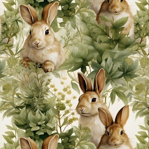 Rabbits in the Garden - large