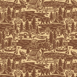North Country Summer - 12" large - hickory and buttermilk 