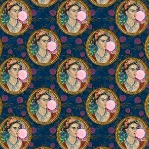 For the love of Color  Bubble Gum Tribute to Frida - Small Print Fabric
