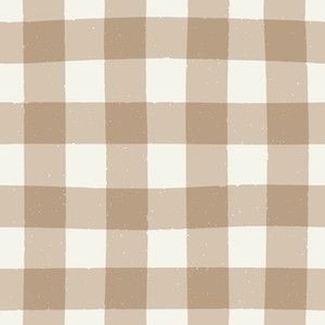 Cosy Cottage Gingham Check in Soft Warm Earth Tones 