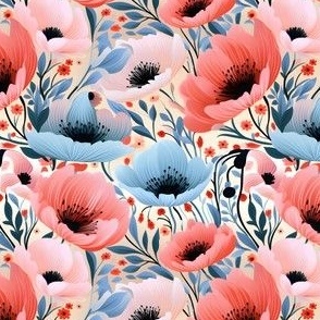 Pink & Blue Floral - small