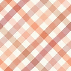 Multicoloured Diagonal Gingham | Valentine's Day Check in Soft Pastel Colours 