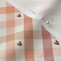 Multicoloured Diagonal Gingham with Hearts| Valentine's Day  Check in Soft Pastel Colours 