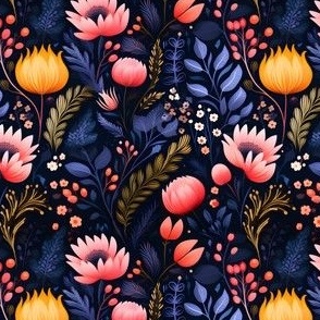 Pink, Yellow & Blue Floral - small
