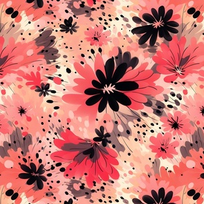 Pink & Black Floral - large