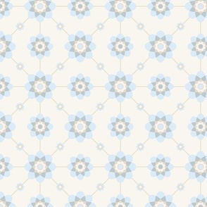 Geometric Floral (blue and off white)