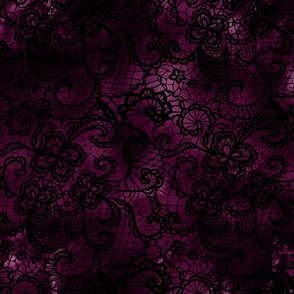 Moody Dark Purple with Black Lace Overlay Whimsigothic Aesthetic