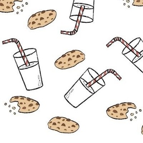 Cookies and Milk on White