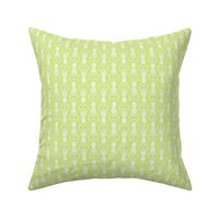 Small Scale Pineapple Fruit Damask White on Honeydew