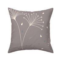 Silk, Shell, Mist and Sunshine Dandelions, Calming Neutral, On Shell, Large 