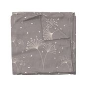Silk, Shell, Mist and Sunshine Dandelions, Calming Neutral, On Shell, Large 