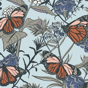 (XL) Monarch Butterfly Garden - Polar Sky