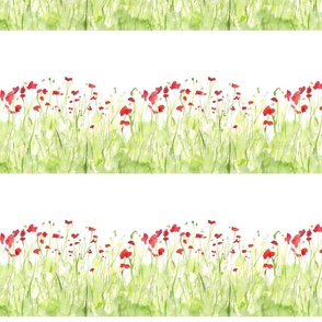 Poppy Fields Clear Sky 2 (rounded repeating shape)