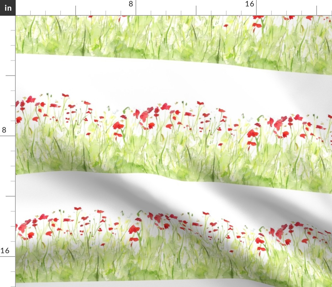 Poppy Fields Clear Sky 2 (rounded repeating shape)