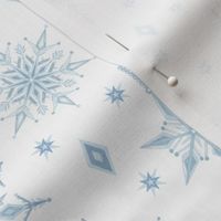 6" Icey Blue Snowflake Background - Snowflake Aesthetic Pattern for Winter Holidays