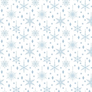 6" Icey Blue Snowflake Background - Snowflake Aesthetic Pattern for Winter Holidays