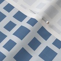 Denim Blue Check Block Print Non-Pasted Traditional Pebble Bathroom Wallpaper