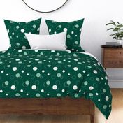 Merry Snowballs in Pine Green Color Palette - Large scale