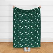 Merry Snowballs in Pine Green Color Palette - Large scale