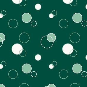 Merry Snowballs in Pine Green Color Palette - Large scale