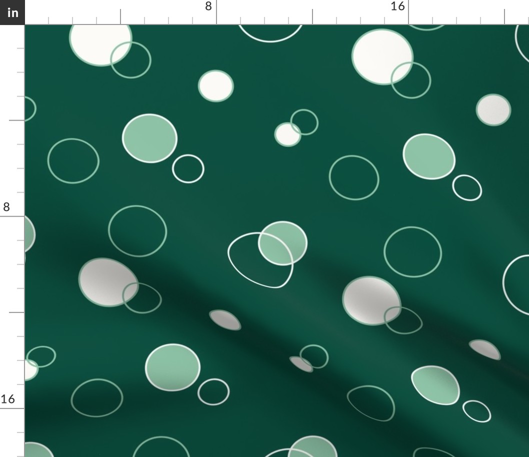 Merry Snowballs in Pine Green Color Palette - Large scale