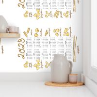 2023 pasta tea towel calendar