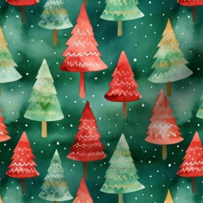 Watercolor Christmas Tree