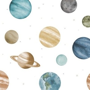 Watercolor Planets 