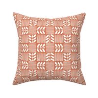 (L) Geometric  Tropical Fruit Seed Checkerboard Checkers -Paprika Red White