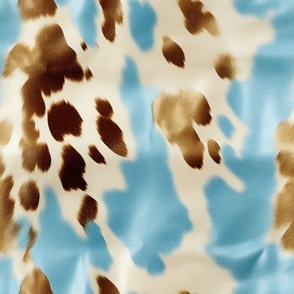 cow hide pastel blue