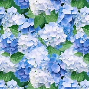 Hydrangea allover blue white