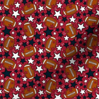 Small Scale Team Spirit Footballs and Stars in Houston Texans Deep Steel Navy Blue and Battle Red