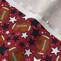 Small Scale Team Spirit Footballs and Stars in Houston Texans Deep Steel Navy Blue and Battle Red