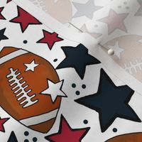Medium Scale Team Spirit Footballs and Stars in Houston Texans Deep Steel Navy Blue and Battle Red