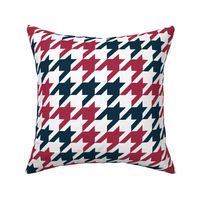 Large Scale Team Spirit Football Houndstooth in Houston Texans Deep Steel Navy Blue and Battle Red