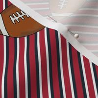 Bigger Scale Team Spirit Football Diagonal Sporty Stripes in Houston Texans Deep Steel Navy Blue and Battle Red