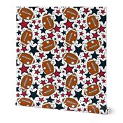 Large Scale Team Spirit Footballs and Stars in Houston Texans Deep Steel Navy Blue and Battle Red