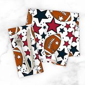 Large Scale Team Spirit Footballs and Stars in Houston Texans Deep Steel Navy Blue and Battle Red