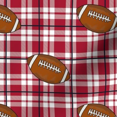 Bigger Scale Team Spirit Football Plaid in Houston Texans Deep Steel Navy Blue and Battle Red