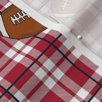 Bigger Scale Team Spirit Football Plaid in Houston Texans Deep Steel Navy Blue and Battle Red