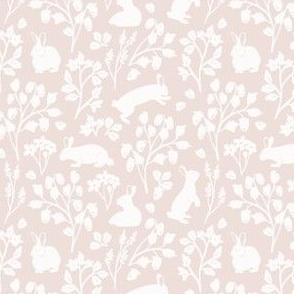Bunny Rabbits in Muted Blush Pink / Neutral (Small)